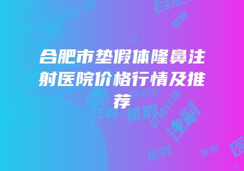 合肥市垫假体隆鼻注射医院价格行情及推荐
