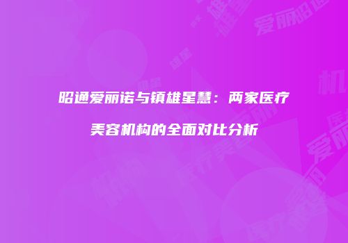 昭通爱丽诺与镇雄星慧：两家医疗美容机构的全面对比分析