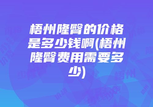 梧州隆臀的价格是多少钱啊(梧州隆臀费用需要多少)