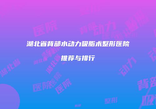 湖北省背部水动力吸脂术整形医院推荐与排行