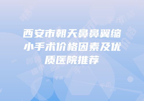 西安市朝天鼻鼻翼缩小手术价格因素及优质医院推荐