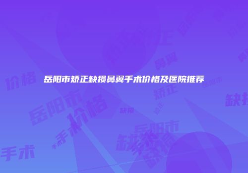 岳阳市矫正缺损鼻翼手术价格及医院推荐