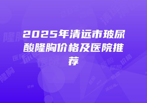 2025年清远市玻尿酸隆胸价格及医院推荐