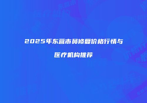 2025年东营市鼻修复价格行情与医疗机构推荐