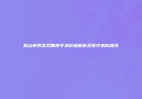 昆山市男生双眼皮手术价格解析及医疗机构推荐