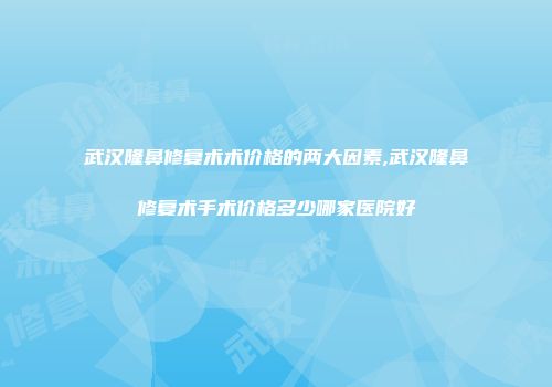 武汉隆鼻修复术术价格的两大因素,武汉隆鼻修复术手术价格多少哪家医院好