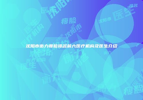 沈阳市衡力瘦脸排名前六医疗机构及医生介绍