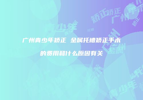 广州青少年矫正 金属托槽矫正手术的费用和什么原因有关