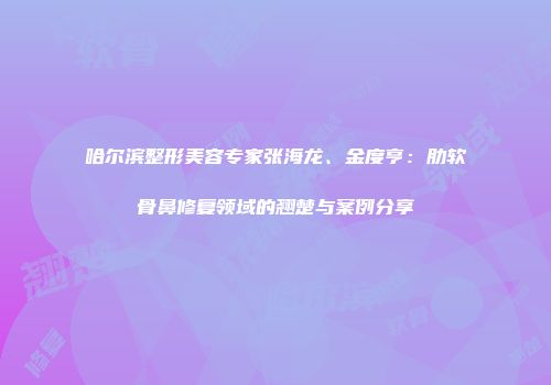 哈尔滨整形美容专家张海龙、金度亨:肋软骨鼻修复领域的翘楚与案例分享