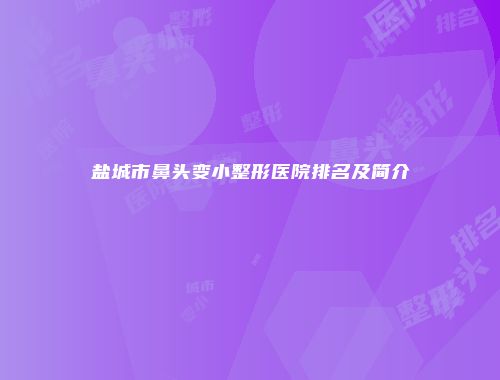 盐城市鼻头变小整形医院排名及简介