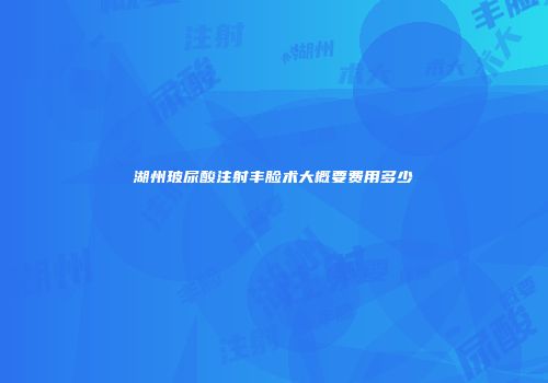 湖州玻尿酸注射丰脸术大概要费用多少