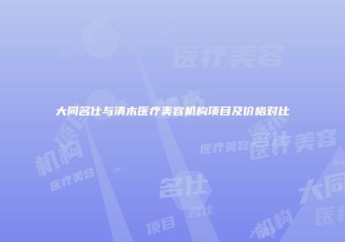 大同名仕与清木医疗美容机构项目及价格对比