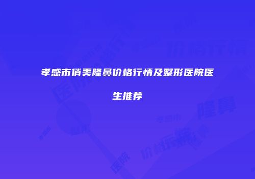 孝感市俏美隆鼻价格行情及整形医院医生推荐