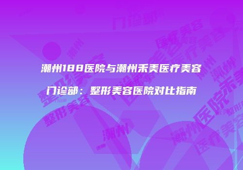 潮州188医院与潮州禾美医疗美容门诊部:整形美容医院对比指南