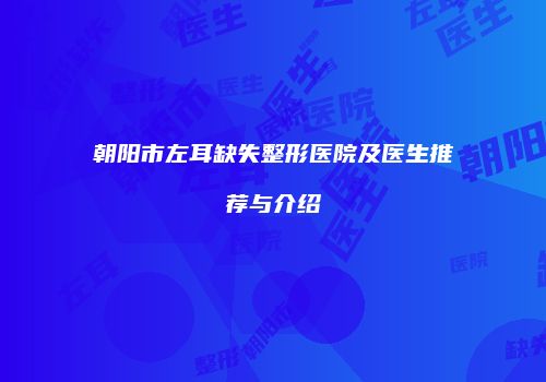 朝阳市左耳缺失整形医院及医生推荐与介绍