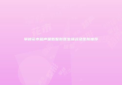 攀枝花市超声吸脂整形医生排名及医院推荐