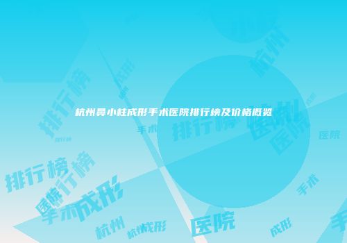 杭州鼻小柱成形手术医院排行榜及价格概览