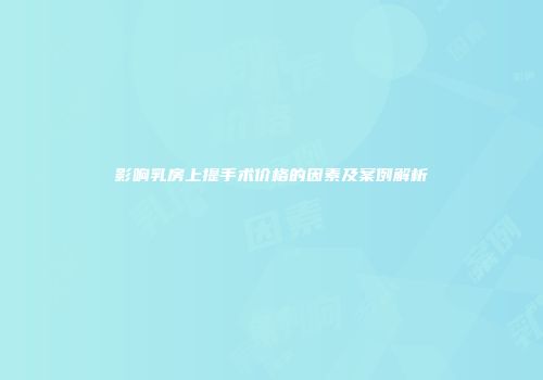 影响乳房上提手术价格的因素及案例解析