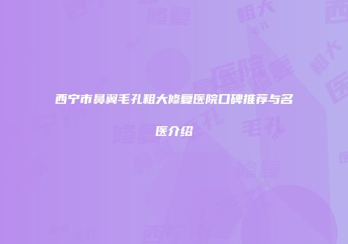 西宁市鼻翼毛孔粗大修复医院口碑推荐与名医介绍