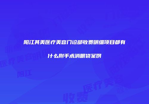 阳江其美医疗美容门诊部收费明细项目都有什么附手术消眼袋案例