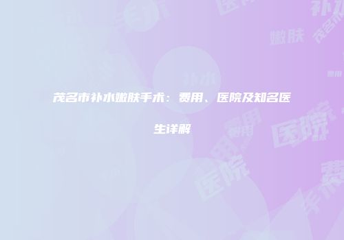 茂名市补水嫩肤手术：费用、医院及知名医生详解