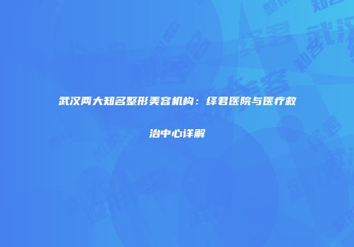武汉两大知名整形美容机构：绎君医院与医疗救治中心详解