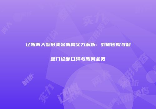 辽阳两大整形美容机构实力解析：刘刚医院与知鑫门诊部口碑与服务全览