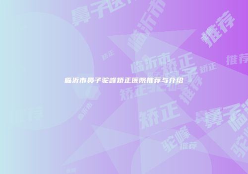 临沂市鼻子驼峰矫正医院推荐与介绍