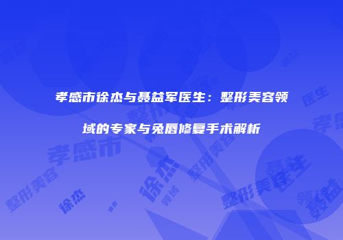 孝感市徐杰与聂益军医生：整形美容领域的专家与兔唇修复手术解析