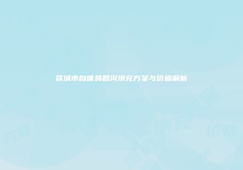 宣城市自体鼻唇沟填充方案与价格解析